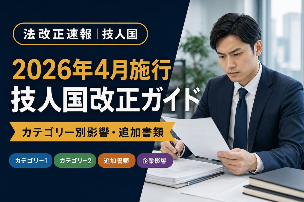 2026年4月施行｜技人国改正ガイド｜カテゴリー別影響・追加書類｜東京法務パートナーズ行政書士